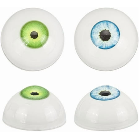 PH 4pcs Realistic Eyes 32mm Scary Eyeballs Acrylic Craft Eyes Half Round Human Eyes Large Eyeballs for Party Decoration Art Sculptures Props Puppets Jewelry Making Blue and Green colorful DIY