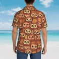 thumbnail image 4 of Gukieu Brown Owl Print Men's Short-sleeved Shirts, Button-down Lapel Hawaiian Shirts, T-shirts, Beach Vacation Summer Casual Wear,XX-Large, 4 of 7