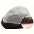 thumbnail image 4 of European Real Human Hair Toupee for Men 8x10 Wavy Pieces Replacement Hairpiece Prosthesis PU Skin System, 4 of 6