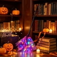 thumbnail image 3 of Halloween Lighted Witches Broom, 3‑Section Assemblable Mesh Broomstick with Colorful Lights, 14*6in, Festive Party Favor Ornament for Outdoor Festival Home Haunted House Halloween Decor, 3 of 8