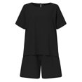 thumbnail image 3 of ZANZEA Women Summer Cotton Linen Sets Short Sleeve Tops Loose Shorts Casual Outfits, 3 of 8