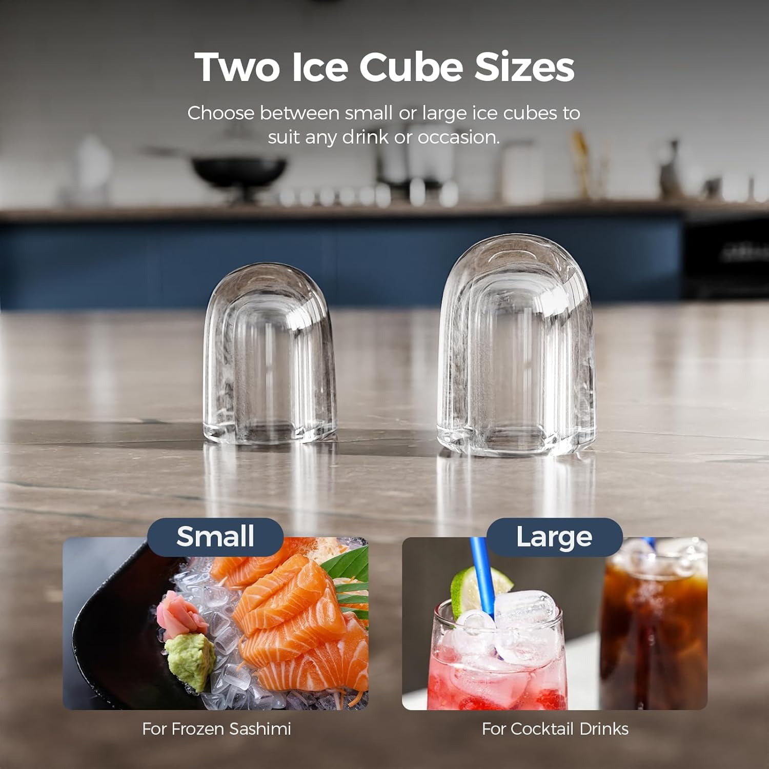 Ice Makers Countertop,26Lbs/24H,9 Cubes in 6 Mins,Portable Ice Maker Machine with Self-Cleaning,2 Sizes of Bullet Ice,Perfect for Home Kitchen