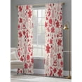 thumbnail image 3 of Red Christmas Sheer Curtains 108 Inch Length 2 Panels Set, Xmas Poinsettia Tree Snowflake Rustic Voile Window Treatment Semi Sheer Long Curtains Drapes for Bedroom/Living Room/Kitchen 52"x108"x2, 3 of 7