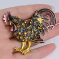 thumbnail image 3 of enqiretly Chicken Shaped Rhinestone Brooch Cock Badge Pin Clothes Collar Scarf Chest Alloy Pin Jewelry, 3 of 9