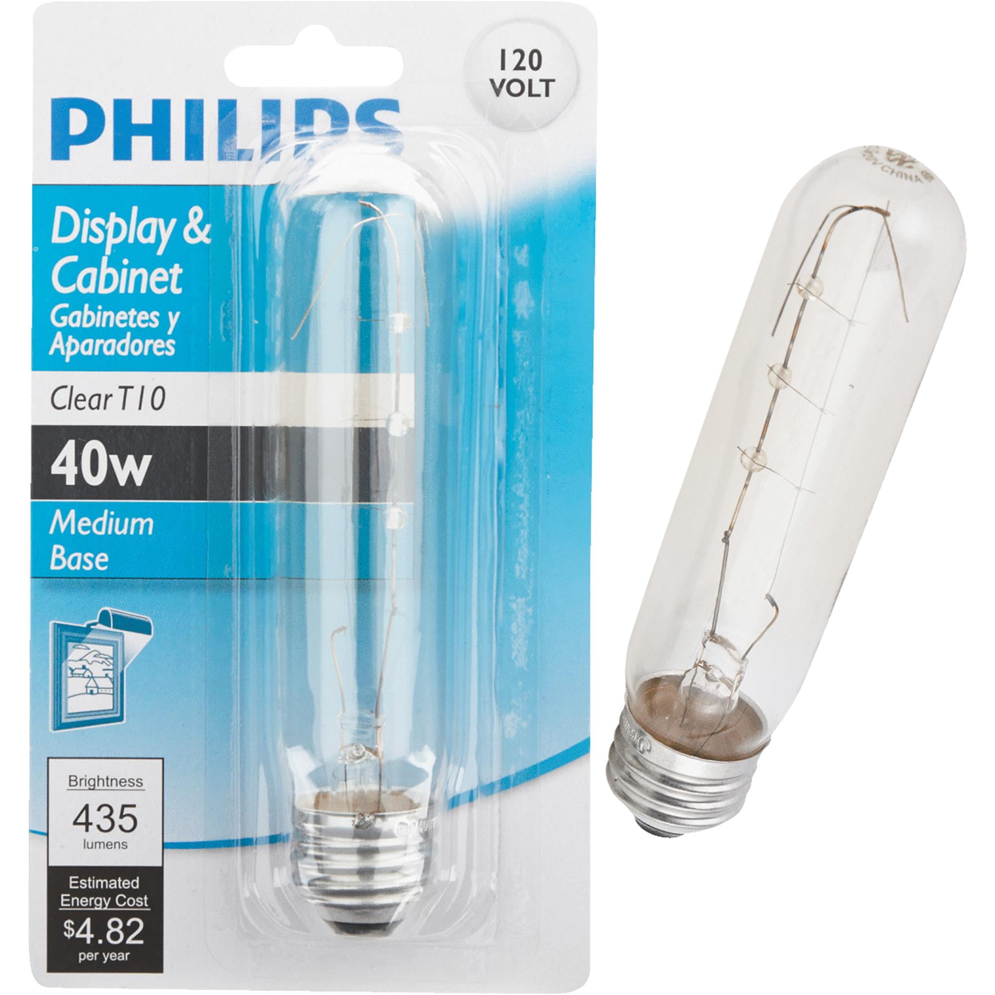 NEW Philips 40T10 120/130V Clear Tubular Showcase Aquarium Incandescent Bulb 40W 