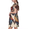 thumbnail image 2 of Easygdp Samurai Frog Guitar para Vestido Transpirable de Mujer, Vestido Suelto de Manga Corta con Pliegues y Bolsillos para el Verano, 2 of 6