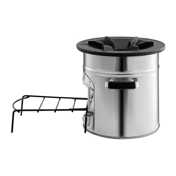 Backpacking Rocket Stove - Burns Wood, Twigs, Sticks Stainless Steel Portable Camping Stove with Bag for Outdoor Cooking and Emergency Preparedness