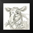 thumbnail image 2 of Wilson, Kelsey 12x12 Black Modern Framed Museum Art Print Titled - Watercolor Pencil Farm II-Cow, 2 of 5