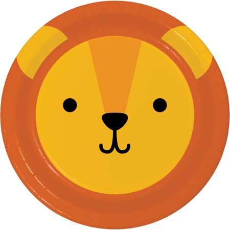 Lion Round Paper Plates 24 Count for 24 Guests