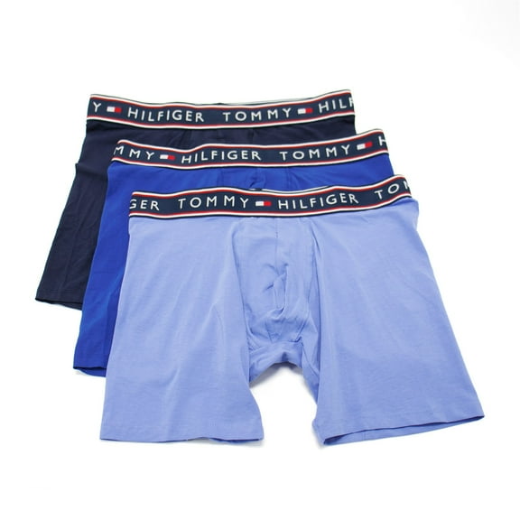Tommy Hilfiger Men's 3 Pack Cotton Classics Boxer Briefs, Persian Blue,XL - US
