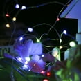 thumbnail image 2 of Yeacher 9W 15M/49.2Ft 150 LEDs Solar Powered Energy Copper Wire Fairy String Light Lawn Lamp with 8 Different Modes Effects Flexible Twistable Bendable IP65 Water Resistance Pink/ Blue/ Yellow/ Gre, 2 of 8