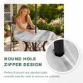 thumbnail image 4 of Round Outdoor Tablecloth with Umbrella Hole and Zipper, Light Gray Ombre Tablecloth with Elastic Waterproof, Modern Abstract Art Oil Painting Patio Table Covers for 55" - 60" Picnic Pool Tables, 4 of 9