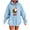 Light Blue, variant on Uootdi Christmas Hoodies for Women Plus Size Drawstring Tie Dye Sweatshirt Loose Fit Cute Gift Hoodie Fall Pullover with Pocket