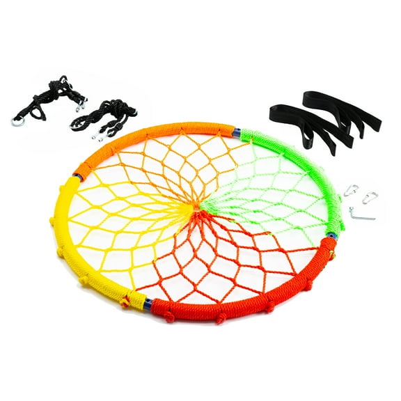 Walsport Spider Web Hammock Chair Swing with Straps and Carabiners, Black