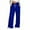 Blue, variant on COSFO Palazzo Women Pants Solid Casual Purple High Elastic Waisted Wide Leg Pants Drawstring Loose Adjustable Width Pants