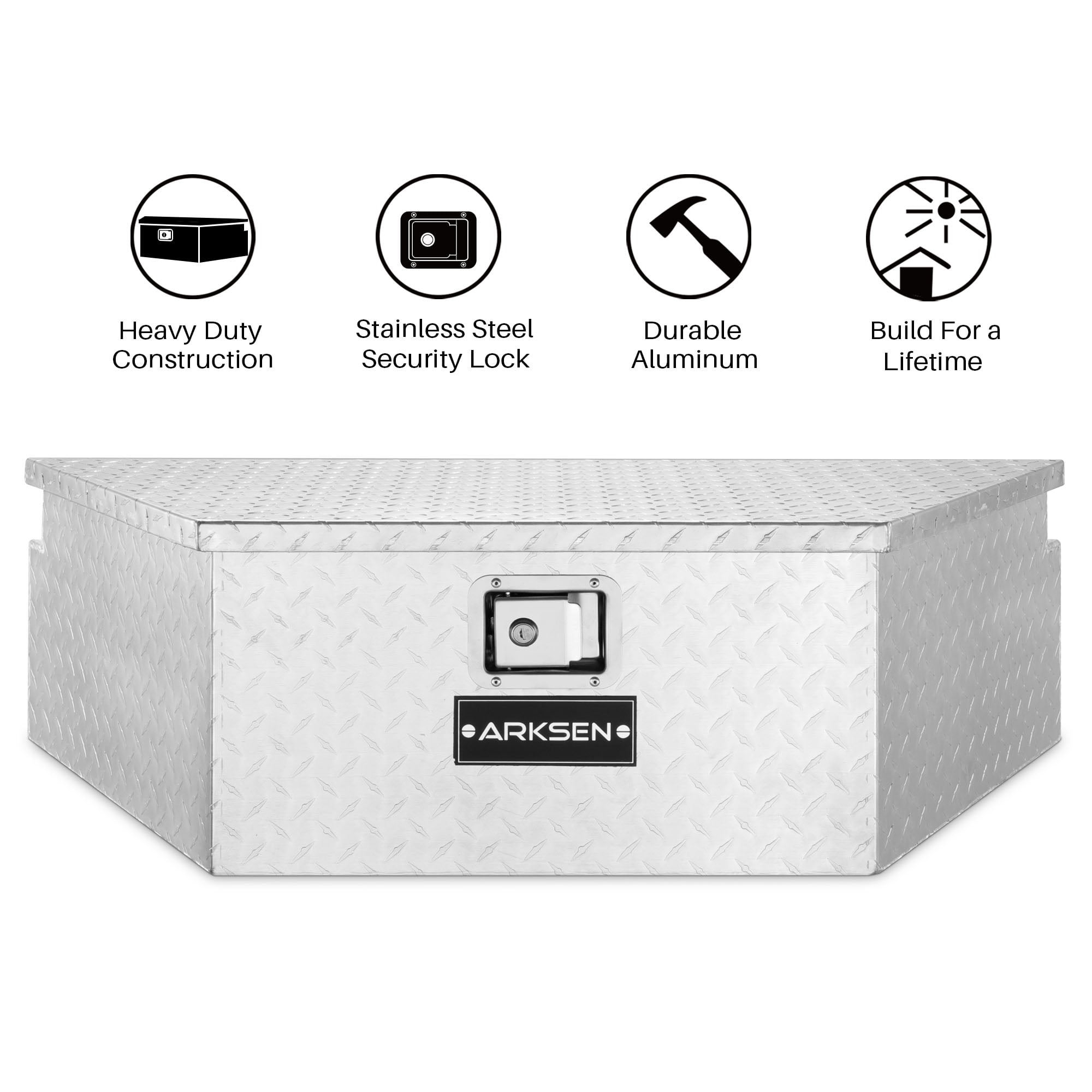 Extreme Max 5001.6097 Aluminum Diamond-Plate Trailer Tongue Locking Storage  Box with Key-Lock for Utility and Sport Trailers
