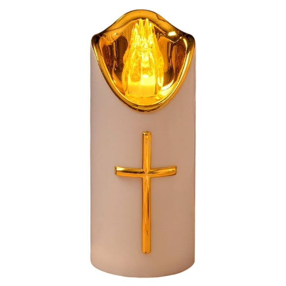 LED Grave Lights for Outdoors, Cross LED Candles, Grave Candles, Flickering Effect Like Real Candle, Reusable Cemetery Candle, Memorial Candle, Battery Operated Grave Lamp for Grave Animal Memories