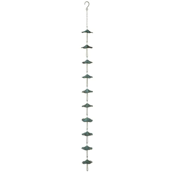 Ganz Large Green Patina Mushroom Rain Chain (144873)