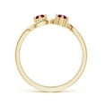 thumbnail image 2 of ANGARA Natural Round Two Stone Twist Ruby Ring in 14K Yellow Gold for Women (Size-3.2mm) | July Birthstone, Birthday, Anniversary, Jewelry Gift for Women | Natural Ruby Ring, 2 of 7