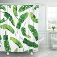 thumbnail image 1 of ARTJIA Green Leaf with Banana Leaves White Tropical Tree Aloha Beach Botanical Branch Polyester Shower Curtain Bathroom Decor 66x72 inches, 1 of 3