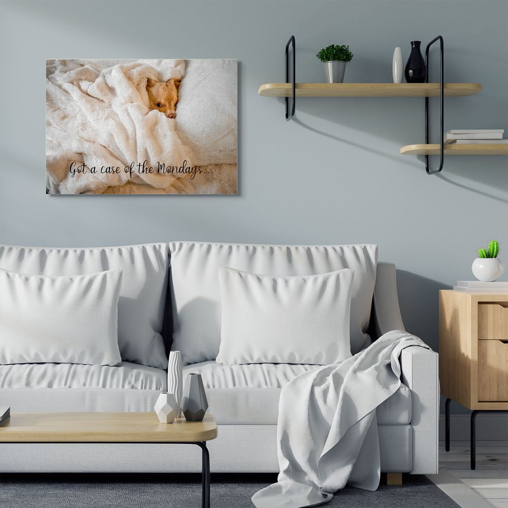 Stupell Industries Case of the Mondays Quote Dog Nap Pet Humor Canvas Wall Art Design by Ziwei Li, 30" x 40"