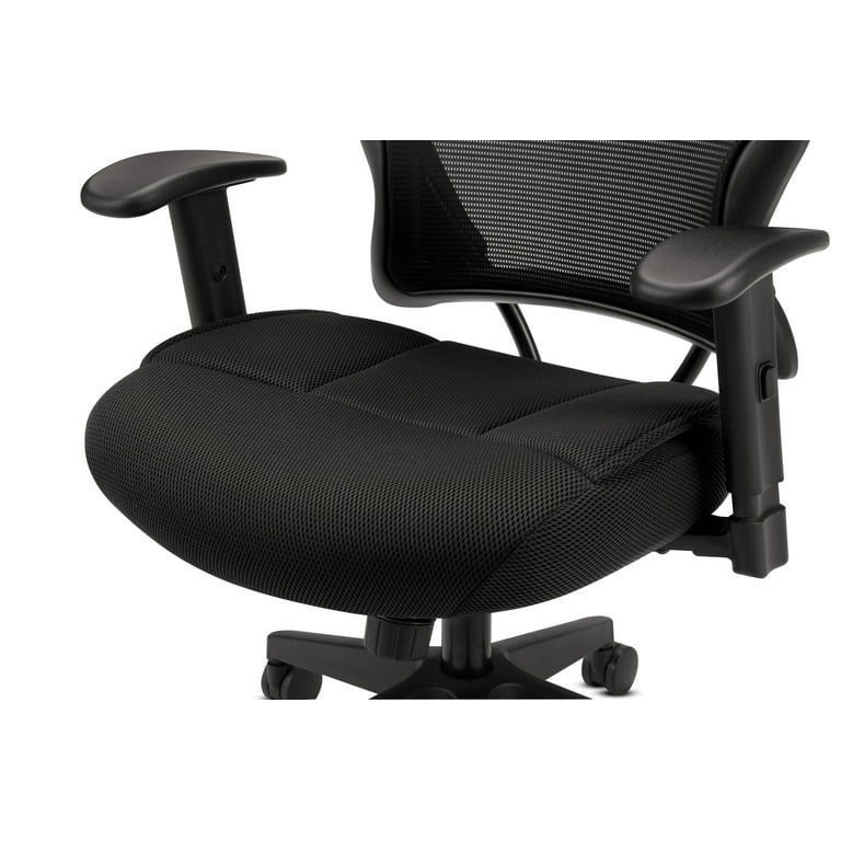 HON Wave Mesh High Back Task Chair with Height Adjustable Arms in Black HVL702