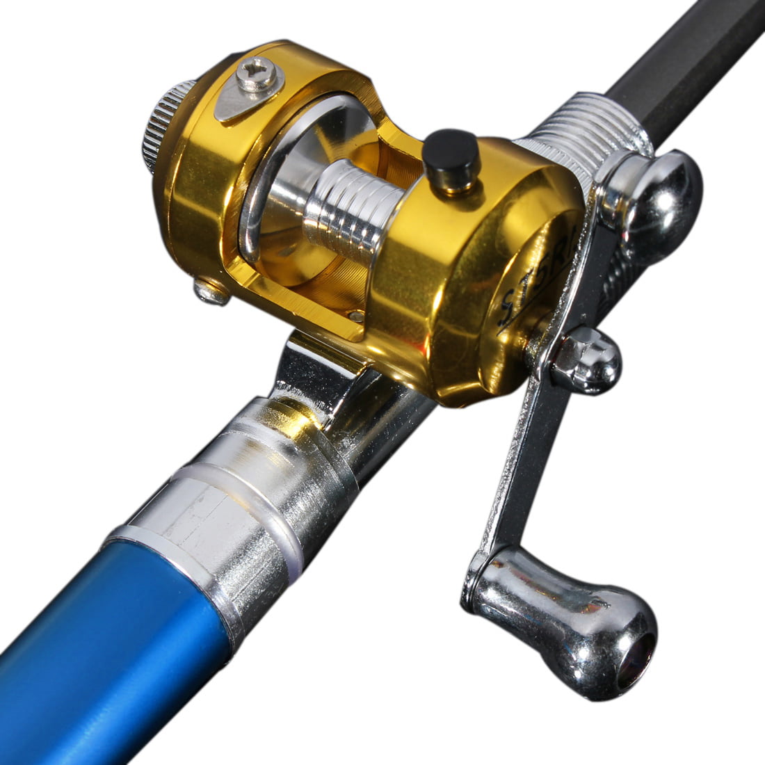 Ice Fishing Mini Pole Line Reel Rods Shrimp Metal Steel Lightweight Porta  #Z