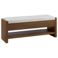 thumbnail image 1 of Bouclair Walnut Fabric and Wood Bench, 1 of 8