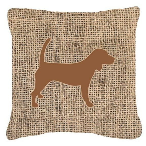18 x 18 in. Beagle Burlap And Brown Indoor & Outdoor Fabric Decorative Pillow