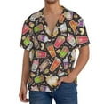 thumbnail image 3 of Wukai Milk Tea Men's Casual Short-Sleeve Button Down Shirt - Lightweight Summer Dress Shirt for Daily Wear-3X-Large, 3 of 7