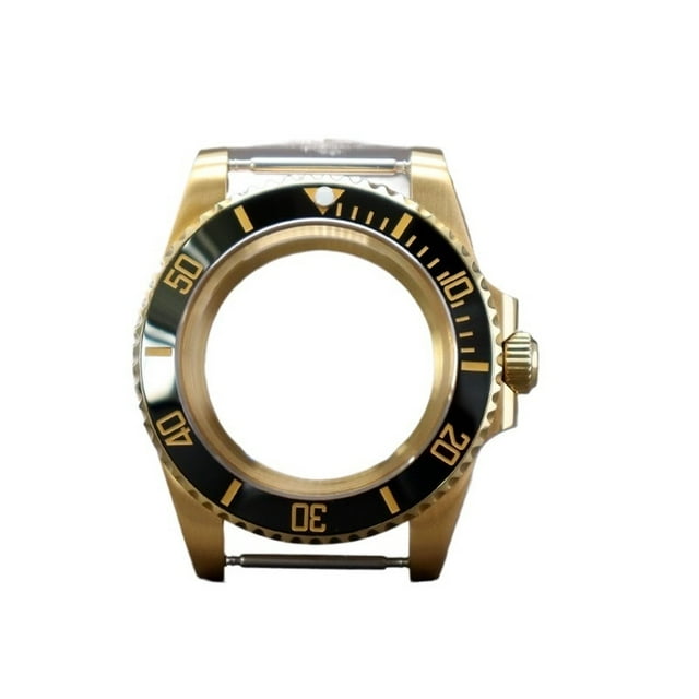WAMGQ 40mm Gold Watch Case With Sapphire Crystal Water Resistant Fit For Seiko NH35 NH36 NH38 NH34