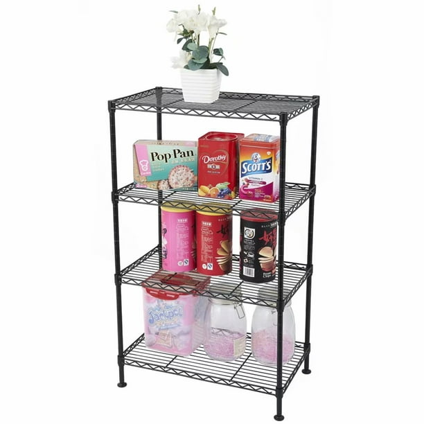 4 Tier Industrial Welded Wire Shelving, Tight Mesh Wire Shelving