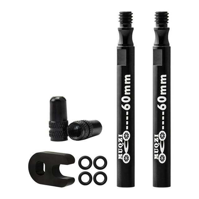 koolsoo Presta Value Extender Tire Wheel Values Extension for Mountain Bikes 2pcs Black 2pcs Black 60mm