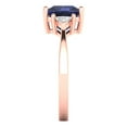 thumbnail image 3 of 2.32 ct Princess Cut Simulated Blue Sapphire 3 Stone 18K Rose Gold Womens Engagement Ring, 3 of 6