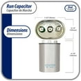 thumbnail image 2 of Appli Parts Dual Run Capacitor for ac 25+5 Mfd uF (microfarads) 370VAC CBB65 Oval Universal fit for hvac and other applications 2-3/4 in Wide 1-3/4 in Depth 4-1/8 Height CON-25/5-370, 2 of 7