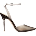 thumbnail image 6 of Jessica Simpson Pirrie Clear Anthracite Stiletto Pointed Toe Ankle Strap Pumps (Clear Anthracite, 8.5), 6 of 7