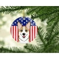 thumbnail image 2 of American Flag and Sable Corgi Ceramic Ornament, 2 of 3