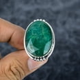 thumbnail image 2 of Green Jade Gemstone Handmade 925 Sterling Silver Ring Size 8, 2 of 4