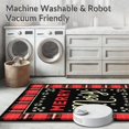 thumbnail image 5 of ODIKA 8'x10' Machine Washable Non-Slip Area Rug, Merry Typography with Interlocking Plaid and Starburst Arrangement High Traffic Rug with Pad, Black, 651628, 5 of 8