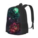 thumbnail image 1 of Balery Red And Green Carnation Mochila para hombre y mujer - Tela Oxford 600D resistente - Gran capacidad, resistente al agua, ideal para la escuela, viajes y senderismo, 1 of 6