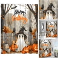 thumbnail image 4 of Cortina Ducha Dibujos Animados Lindo Fantasma Halloween Con Ganchos Baño Espeluznante, 4 of 9