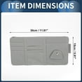 thumbnail image 7 of Car Sun Visor Organizer, Auto Visor Storage Pouch With Zipper W/ Elastic Slot with Sunglasses Holder for Cards License Pen Organizer PU Leather Grey, 7 of 7