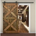 thumbnail image 1 of Essencaliy 42in x84in Solid Wood Barn Door, Made-in-USA Farmhouse Interior Sliding Barn Door With 7.42ft Barndoor Hardware Kit (DIY), 1 of 5