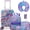 Blue Purple, variant on Kids Carry on Luggage Sets for Girls Suitcases with Wheels Hardshell with Travel Neck Pillow School Backpack Airline Approved 16 Inch