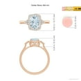 thumbnail image 5 of ANGARA Natural Cushion 1.2 ct Aquamarine Halo Ring with Trio Diamonds in 14K Rose Gold for Women (Size-8x6mm) | March Birthstone, Anniversary, Jewelry Gift for Women | Natural Aquamarine Ring, 5 of 9