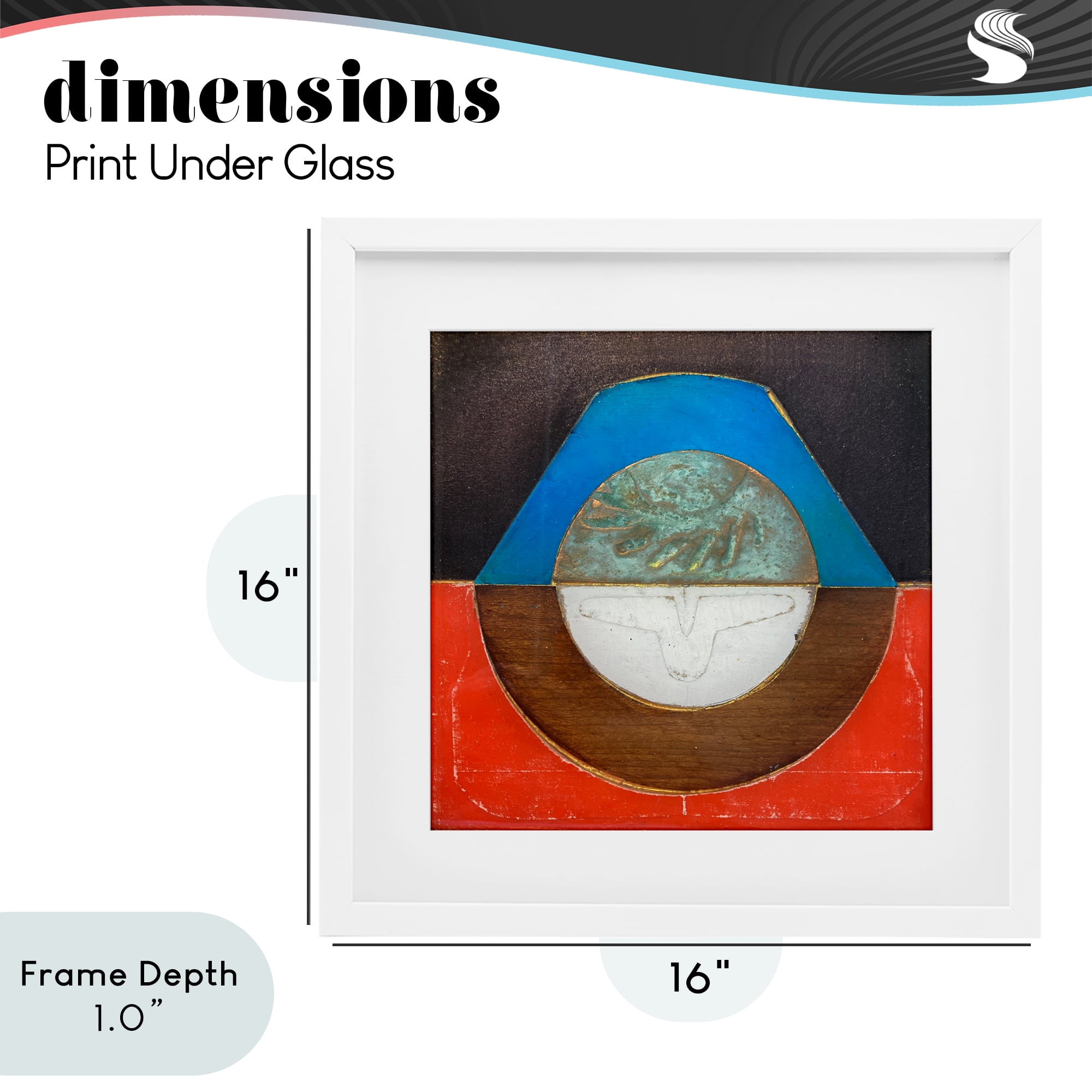 Stupell Industries Round Rustic Symmetry White Framed Print Under Glass, design by Matthew Finger