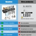 thumbnail image 2 of Soporte para Cuchillos y Utensilios, Porta Cuchillos, Soporte para Cuchillos Pared Cocina, con 8 Ganchos, Puede Acomodar Cuchillos, Paños, Cucharas, Espátulas, Abrebotellas, 2 of 4
