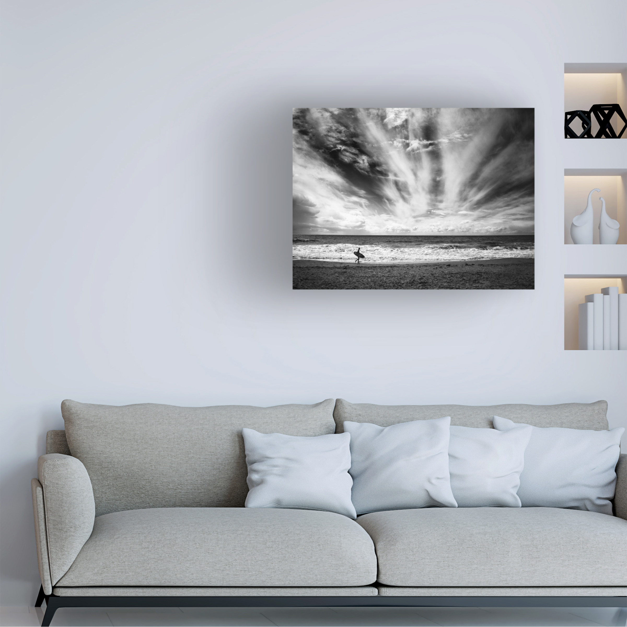 Lorenzo Grifantini 'The Loneliness Of A Surfer' Canvas Art