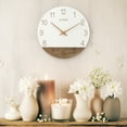 thumbnail image 5 of La Crosse Clock 12" Sierra Wood White-Brown Contemporary Quartz Analog Clock, 404-3630B, 5 of 5