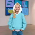 thumbnail image 6 of UAMVSH Oversized Hoodies for Girls and Boys Cute Kids Long Sleeve Sweatshirts Casual Comfy Hooded Pullover Tops with Pockets(5-6 Years,Light Blue), 6 of 7
